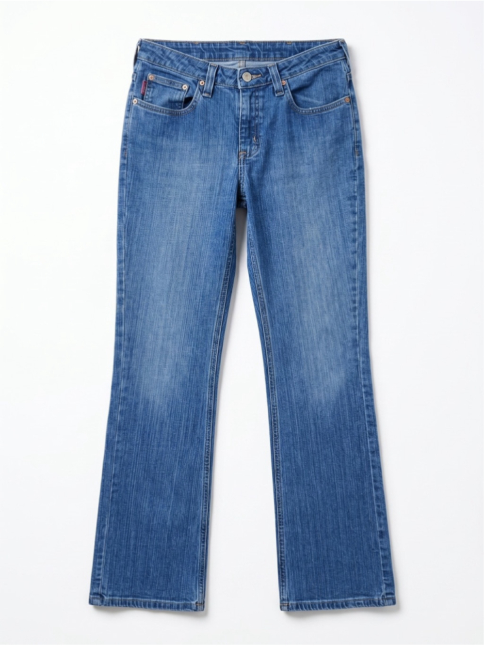 CARHARTT Traditional Fit Medium Wash Blue Denim Bootcut Jeans, Sz 8